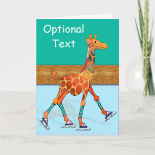 Ice Skating Giraffe & Rink - Customizable Invitation