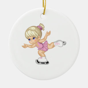 Ice Skating Girl Ceramic Ornament