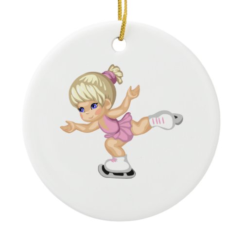 Ice Skating Girl Ceramic Ornament