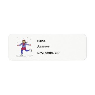 Ice Skating Girl Figure Skater Label