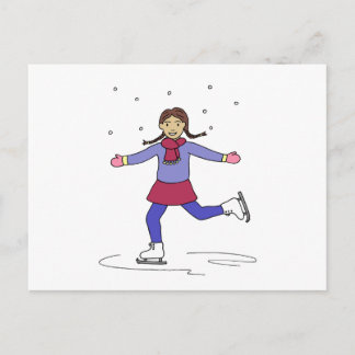 Ice Skating Girl Figure Skater Postcard