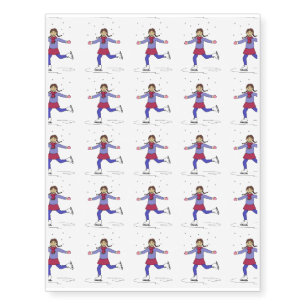 Ice Skating Girl Figure Skater Temporary Tattoos
