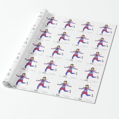 Ice Skating Girl Figure Skater Wrapping Paper