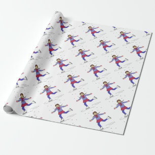Ice Skating Girl Figure Skater Wrapping Paper
