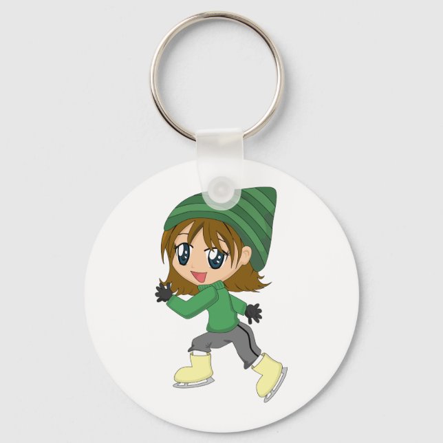 Ice-skating Girl Keychain (Front)