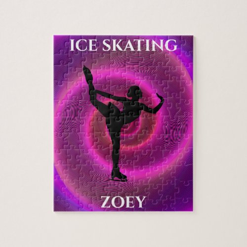 Ice skating girl puzzle with childs name