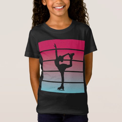 Ice skating girl silhouette T_Shirt