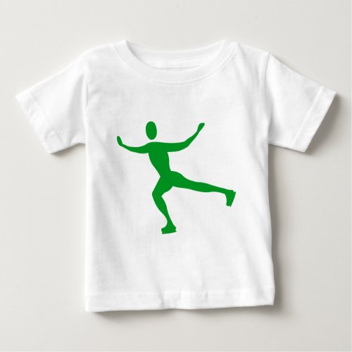 Ice Skating _ Grass Green Baby T_Shirt