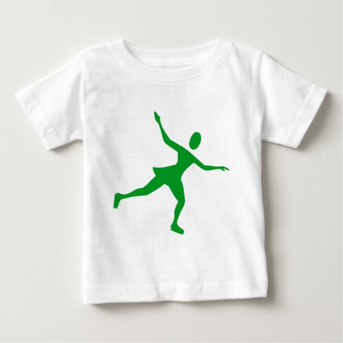 Ice Skating _ Grass Green Baby T_Shirt