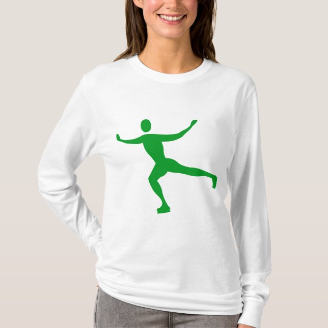 Ice Skating - Grass Green T-Shirt (Front)