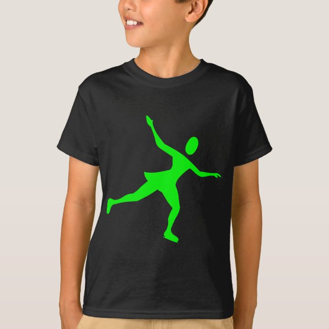 Ice Skating - Green T-Shirt (Front)
