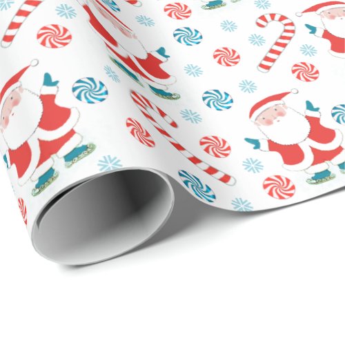 Ice Skating Holiday Gift Wrapping Paper