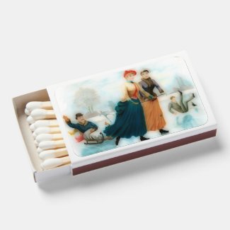 Ice skating in Norway - funny vintage graphics