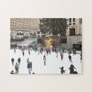 Ice Skating in Rockefeller Center NYC Christmas Jigsaw Puzzle