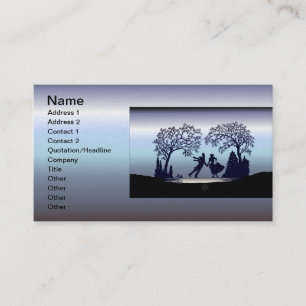Ice Skating in the Park - Silhouette Business Card