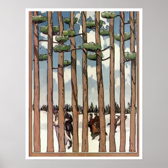 Ice Skating In Trees Poster (Front)