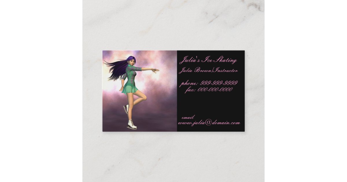 Ice Skating Instructor Business Cards Zazzle