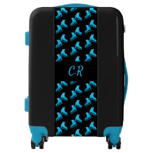 Ice skating luggage figure skates turquoise blue