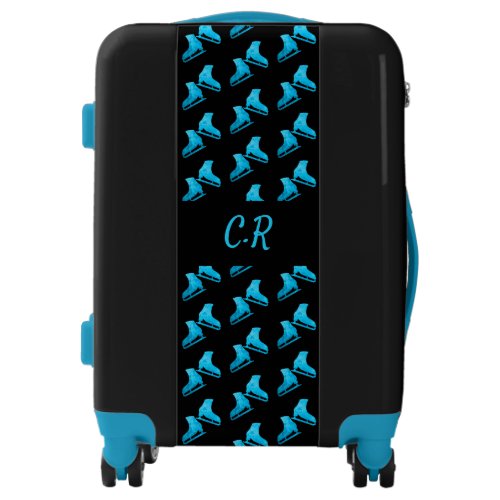 Ice skating luggage figure skates turquoise blue