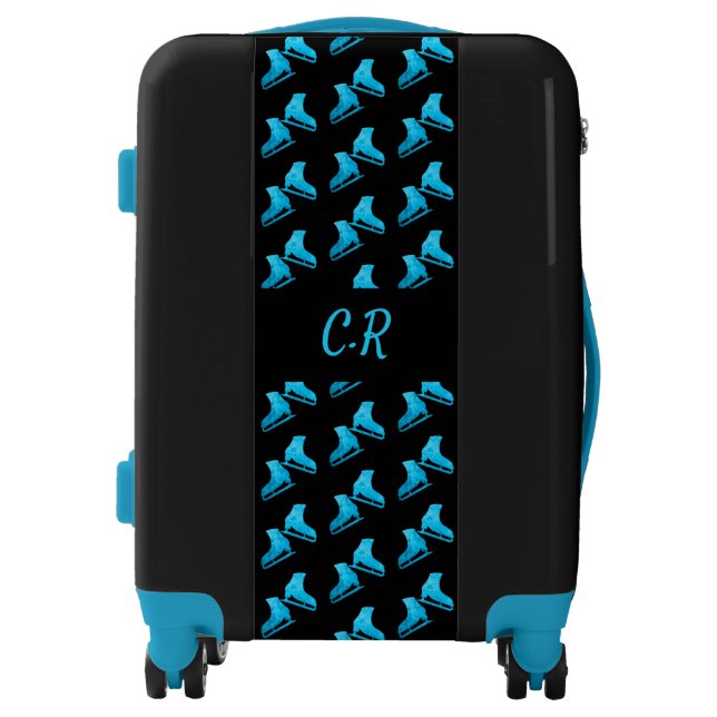 Ice skating luggage figure skates turquoise blue (Front)