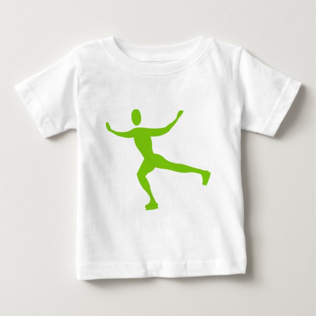 Ice Skating - Martian Green Baby T-Shirt (Front)