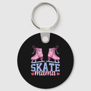 Ice Skating Mom Skate Mama Funny Winter Srts Skate Keychain