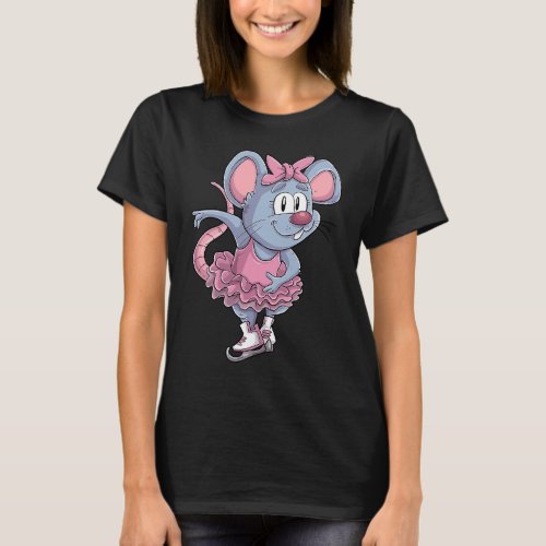 Ice Skating Mouse Figure Skating Mouse T_Shirt