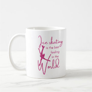 Ice Skating Mug Best feeling pink sparkle