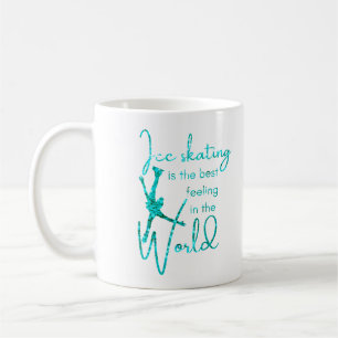 Ice Skating Mug Best feeling turquoise sparkle
