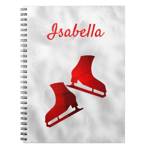 Ice skating notebook figure skate red