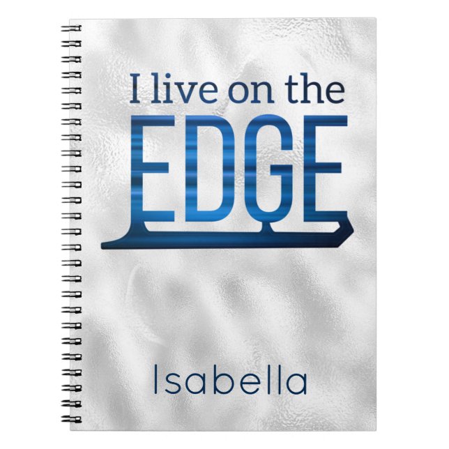 Ice skating notebook live on edge blue silver (Front)