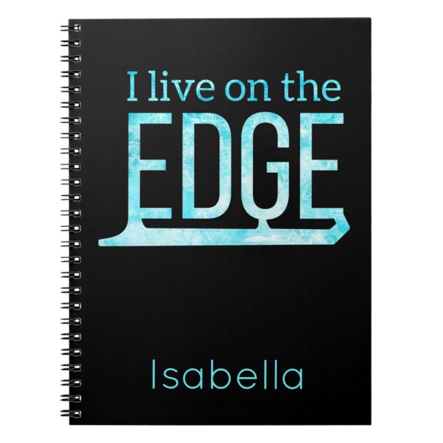 Ice skating notebook live on edge frozen blue (Front)