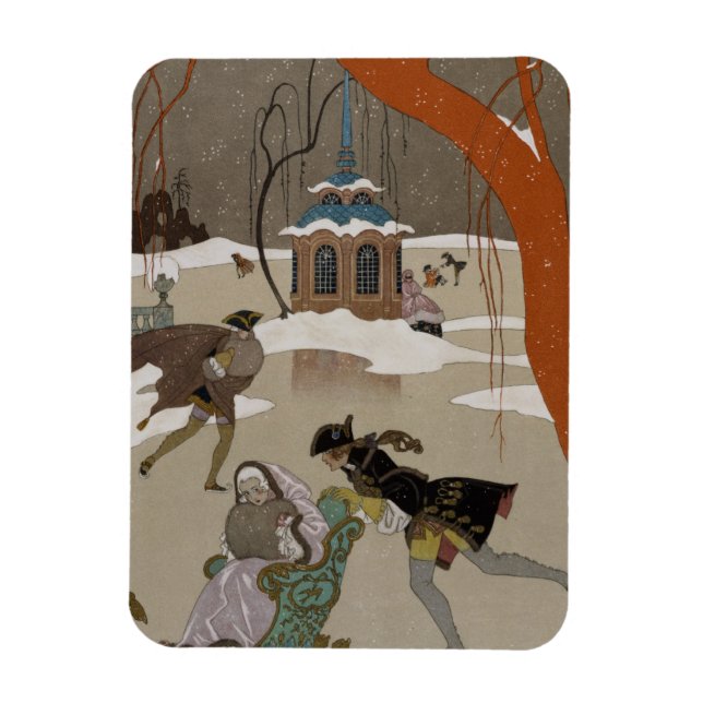 Ice Skating on the Frozen Lake Magnet (Vertical)