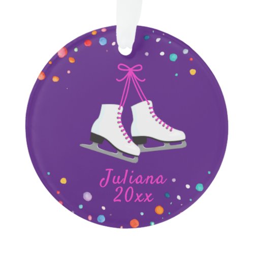 Ice-Skating Ornament, Ice Hockey Girls Christmas  Ornament
