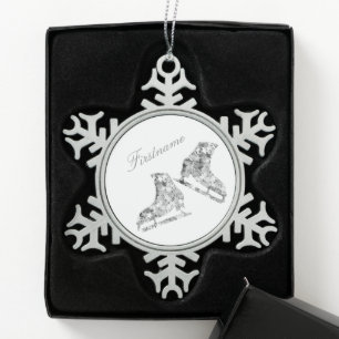 Ice skating ornament - Silver skates
