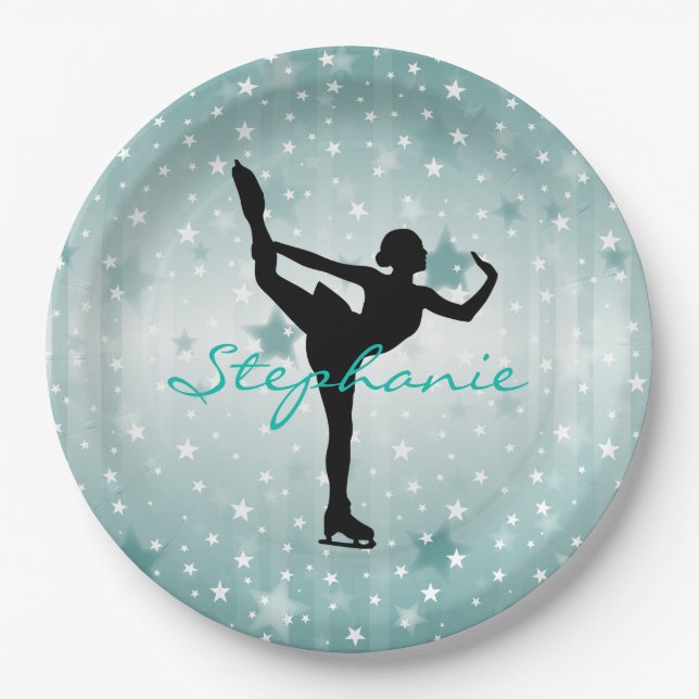 Ice Skating Paper Party Plate (Front)