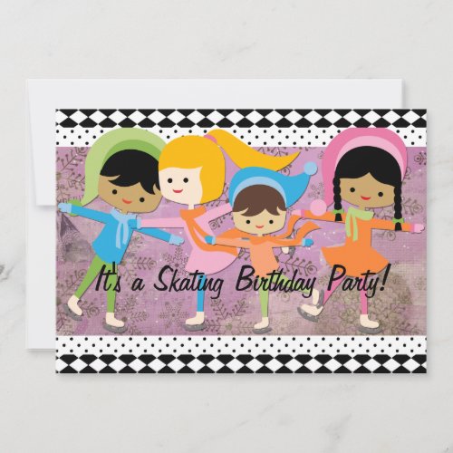 Ice Skating Party Birthday Invitation