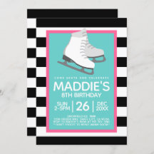 Ice Skating Party Birthday Invitations Tween Teen