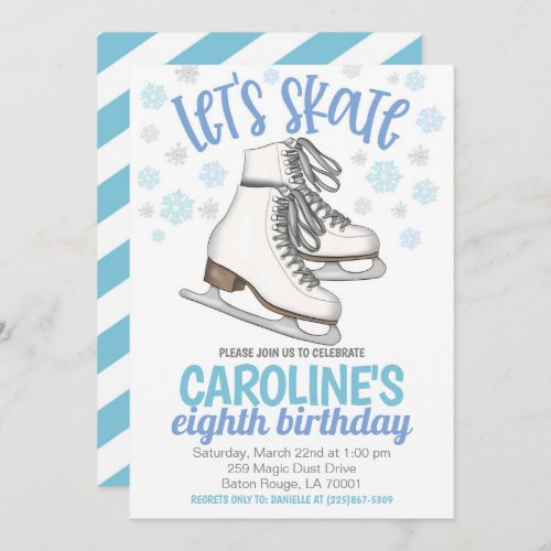 Ice Skating Party Birthday Invite