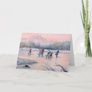 ICE SKATING PARTY by SHARON SHARPE Holiday Card