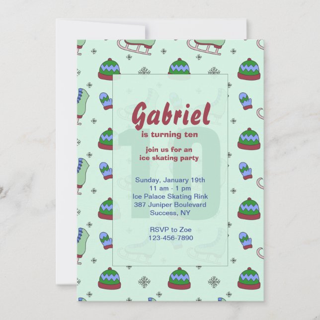 Ice Skating Party Invitation (Front)
