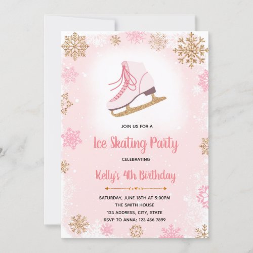 Ice skating party invitation