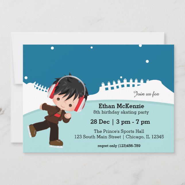 Ice Skating party Invitation (Front)