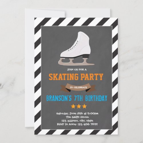 Ice skating party invitation