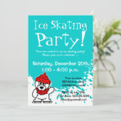Ice skating party invitations | Custom invites (Standing Front)