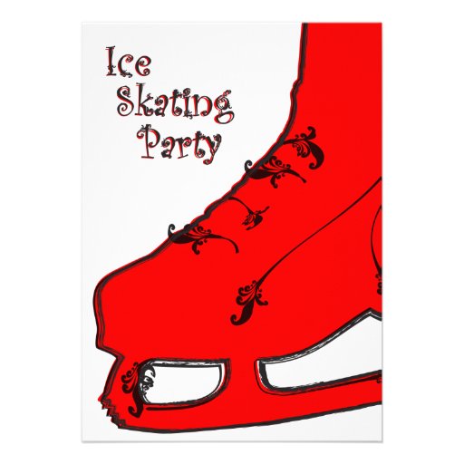 ice skating party paisley invitation on PopScreen
