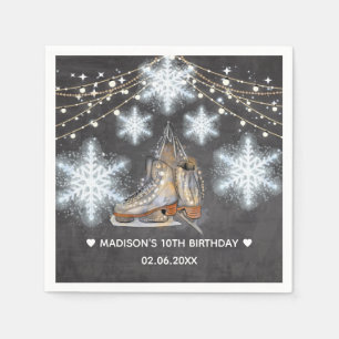 Ice Skating Party Personalized Birthday Napkins