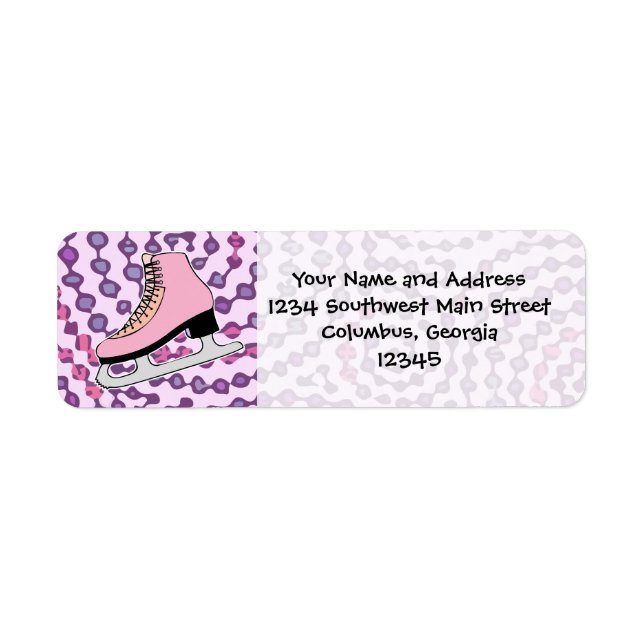 Ice Skating Party, Pink Skate Label (Front)