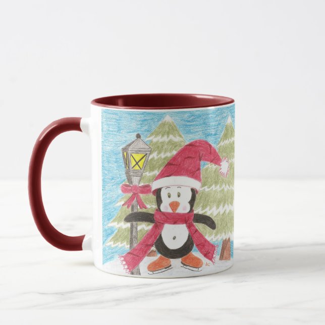Ice skating penguin mug (Left)