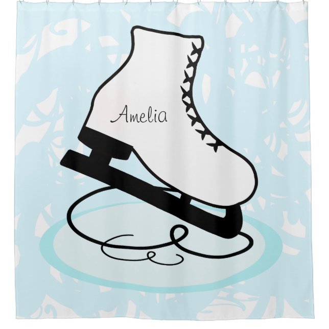 Ice Skating Personalized Shower Curtain (Front)